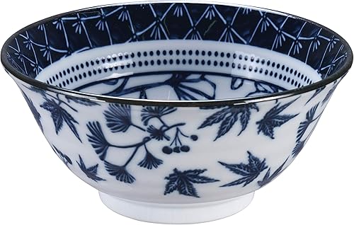TOKYO design studio Bol à ginko bleu/blanc – Flora Japonica – 14,8 x 7 cm 500 ml - Nail Gallerys