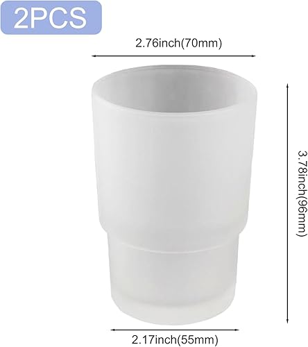 Coupes de rince-Bouche 2 pcs givrés 220 ML de Verre en Verre Tasses Lavage Bouche - Nail Gallerys