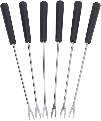 Fourchettes à Fondue en Acier Inoxydable 6 Pièces | Fourchettes Longues à Codage Couleur pour Gâteau, Chocolat, Fruits, Fondue au Fromage - Nail Gallerys