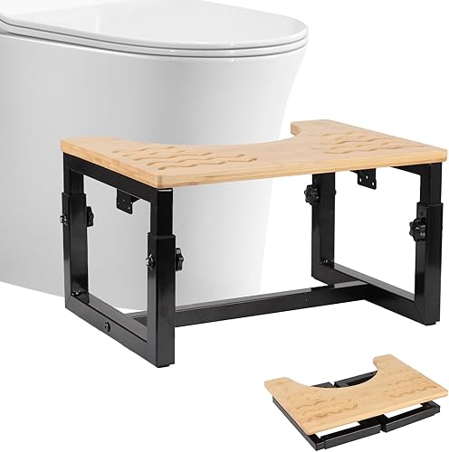 mumisuto Tabouret Toilette en Bois, Marche Pied Toilette, Tabouret Toilette Physiologique, Marche Pied WC Pliable AntidéRapant pour Salle Bain Anti Constipation pour Adultes Et Enfants - Nail Gallerys