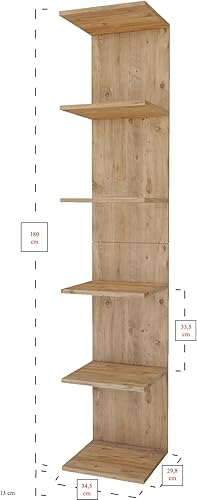 Blue Cape Étagère murale en bois de pin avec 6 étagères, design moderne, style Atlantique - Nail Gallerys