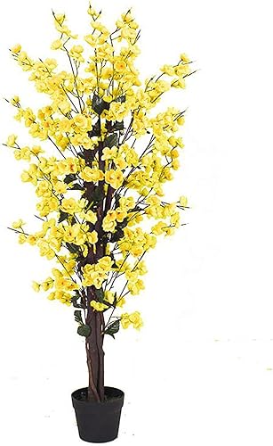 Leaf Arbre Artificiel en Fleurs Jaunes de 120 cm - Nail Gallerys