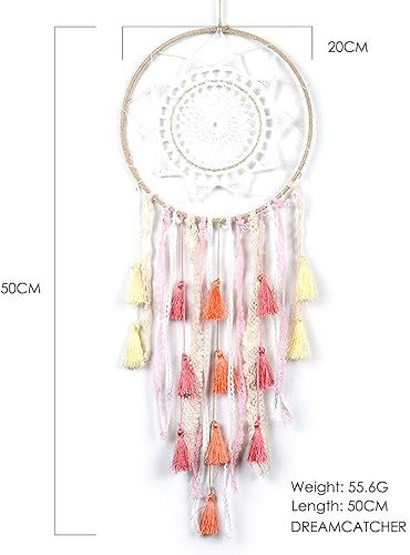 Schneespitze Attrape rêves Grand Dreamcatcher Capteur de rêves Fabrication Attrape Reve Indien DéCoration Murale Ornement Décor Circulaire Artisanat,Dégradé Dreamcatcher - Nail Gallerys