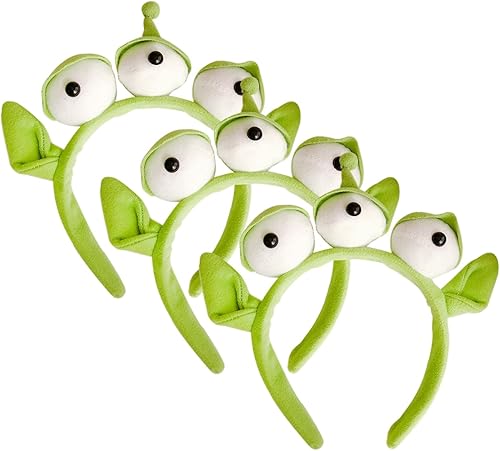 Lot De 3 Bandeaux Alien, Bandeaux À Trois Yeux Pour Enfants, Bandeaux Monstre Pour Enfants, Bandeaux Aux Yeux Verts Pour Enfants, Adaptés Pour Les Fêtes, Les Rassemblements - Nail Gallerys