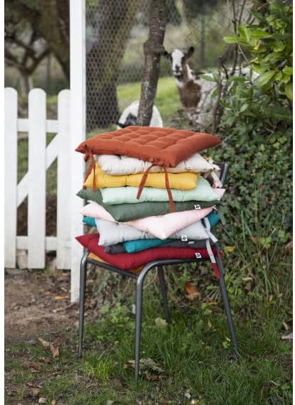 Coussin/Galette de Chaise 38 x 38 cm en Coton avec nouettes - Kala - Beige - Nail Gallerys