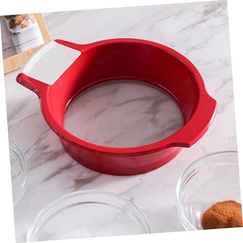 Cabilock 1pièce Tamis À Farine Manuel Sieve À Poudre Anti Poignée Pratique pour Cuisine Pâtisserie Pain Pizza Et Gâteaux Grand Modèle Rouge - Nail Gallerys