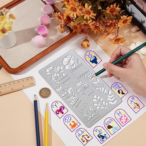 UNICRAFTALE Pochoirs Métalliques pour Artisanat la Pyrogravure les Bords les Bords Réutilisables Acier Inoxydable les Meubles Damassés les Dessins la Journalisation la Sculpture le Scrapbooking - Nail Gallerys