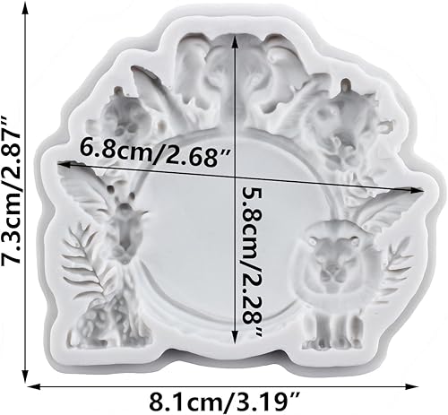 MINFEIDMS Moule en silicone pour fondant en forme d'animal de la ferme, motif lion, tigre, girafe, singe, éléphant, moule à chocolat pour décoration de gâteau, décoration de cupcakes, bonbons, pâte à - Nail Gallerys