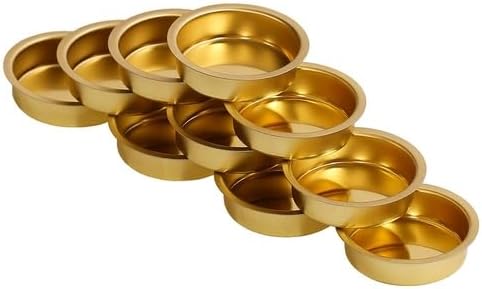 Bütic GmbH Bougeoir plat en laiton 40 mm, pour bougies chauffe-plat de taille standard, Métal, or, 50er Set - Nail Gallerys