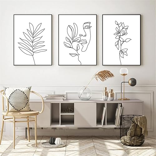 Dessin Au Trait Couple Main Amour Baiser Mur Art Toile Peinture Nordique Affiches Et Gravures Minimaliste Mur Photos Pour Salon/Pas De Cadre-40x60cmx3P - Nail Gallerys