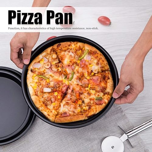 Pizza Pan Anti-Adhésif Rond Tartes Gâteau Moule À Pain En Acier Au Carbone Plat De Cuisson Plat Pan Plateau Pizza Moule Cuisson Pan Ustensiles De Cuisson Cuisine Feuille - Nail Gallerys