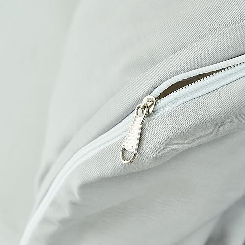 Sleepymoon Housse de couette, pour adulte, housse amovible, lavable, en coton gris clair, 152 x 203 cm, 100 % coton naturel - Nail Gallerys