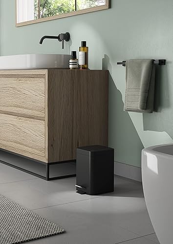 Gedy | Argenta Panier de salle de bain carré en acier inoxydable, finition noire, capacité 3 litres, dimensions 16, 5 x 21,5 x 25 cm et poids 0,76 kg - Nail Gallerys