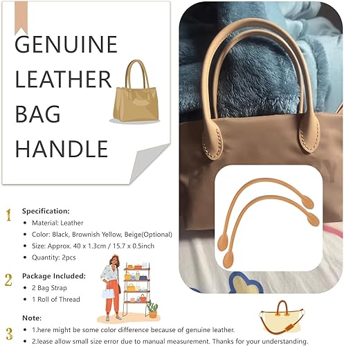 Sangles de Sac en Cuir grande anse en cuir marron 80 cm pour sac à main 2 pièces Poignées en Cuir véritable Sacs à Main Sangle de Sac à bandoulière de Fabbricazione borse - Nail Gallerys