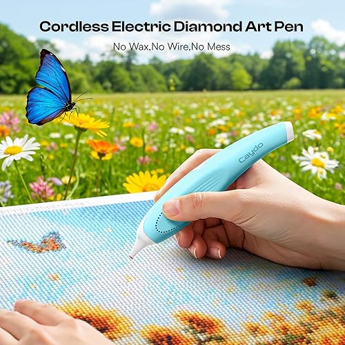 Caydo Stylo Diamond Painting Électrique Sans Fil - Stylo à Aspiration Technologie Vacuum, Design Ergonomique et Sans Cire Breveté(Violet) - Nail Gallerys