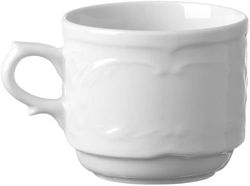 HENDI Soucoupe pour la tasse à café 787144, avec bords renforcés,émaillage de qualité, ø138mm,porcelaine blanche - Nail Gallerys