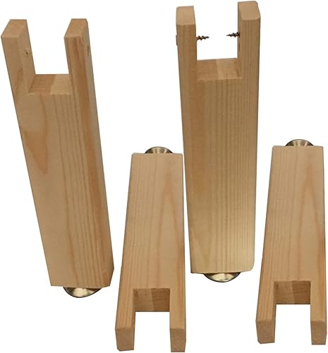Lot de 4 Pieds de Lit Reglable Pattes de sommier à lattes Jambe Support De Lit en bois massif Pied Sommier Accessoires pour Cadre De Lit Pieds de Cadre de lit base Taille personnalisable (19CM) - Nail Gallerys
