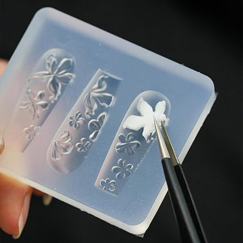 Moules à Ongles en Silicone 3D – Pochoir Nail Art Fleur, Moule Silicone pour Résine Époxy, Fleurs en Gel 3D, Accessoires Nail Art et Décoration Florale, Moules Silicone pour Nail Art et Résine - Nail Gallerys