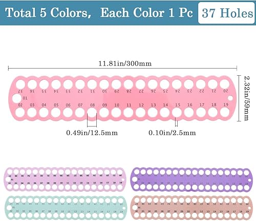 GORGECRAFT Organisateur de Fil à Broder 5 Couleurs Support de Fil en Plastique pour Point de Croix Outil de Rangement 5 Positions de Trous Plaque de Couture pour Fil de Coton Artisanat Cartes 37pcs - Nail Gallerys