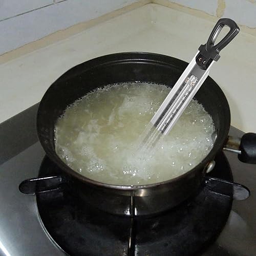 Toys Thermomètre à friture, Cuisson pour Bonbons, gelée sirop Sucre, thermomètre Alimentaire en Acier Inoxydable, avec Crochet et Clip pour Pot, pour température - Nail Gallerys