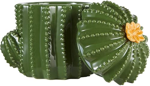 Atmosphera - Boîte déco yuca céramique Vert 16xh15,5x11cm - Nail Gallerys