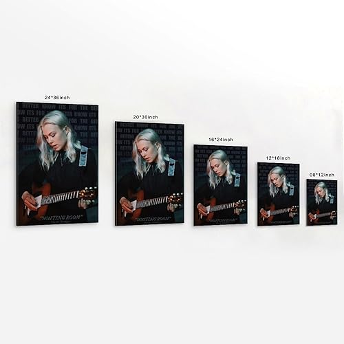 GWJXYWZP Poster sur toile pour chambre à coucher avec albums de musique Phoebe Bridgers - 20 x 30 cm - Style sans cadre - Nail Gallerys