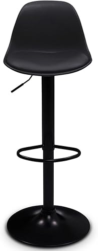IDMarket - Lot de 2 tabourets de Bar Karl Design Noir Pied Noir - Nail Gallerys