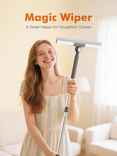 Ibergrif M34103 Balai Raclette Sol de Large 42cm, Raclette Douche Balai en Caoutchouc avec Long Manche réglable (113cm), Lave Vitre, pour Sol, Douche, carrelage, Cuisine, Patio, Jardin - Nail Gallerys