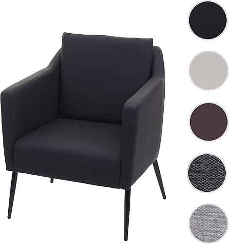 Fauteuil de Salon HWC-H93a, Fauteuil Cocktail Fauteuil Relax Fauteuil - Similicuir Noir - Nail Gallerys