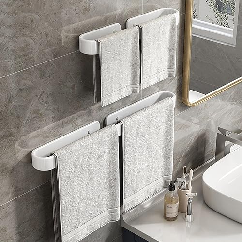Pasdrucn 30/40cm Porte Serviette Salle De Bain sans Percage avec Pose De avec Pose De Colle, Porte Serviette Salle De Bain Mural en Aluminium, Porte Serviette Murale (Blanc,30cm) - Nail Gallerys