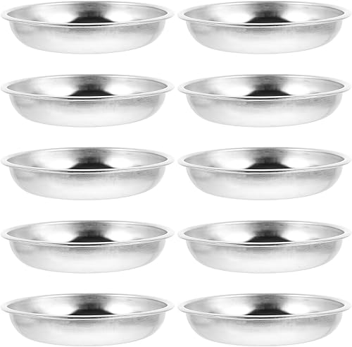 MUCKLILY Lot De 10 Mini Plateaux À Épices En Acier Inoxydable Pour Sauces Coréennes 8 Cm De Diamètre Soucoupes Rondes - Nail Gallerys