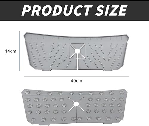 xyuayamz Tapis Robinet Evier Cuisine, Tapis Absorbant Robinetterie, Tapis de Tappetino en Silicone, avec Ventouse, Tapis de Robinet pour évier de Cuisine et Salle de Bain, Gris, 1 Pièce - Nail Gallerys