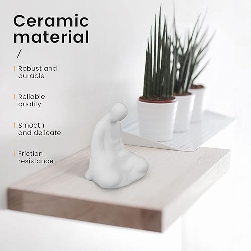 Jsrnqert Mini statue de Bouddha en céramique blanche méditant - Décoration de maison - Accessoire de paysage miniature - Nail Gallerys