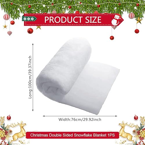 Gukasxi 2 Pcs Couverture de Neige Artificielle de Noël 70x100cm Couverture de Fausse Neige Artificielle Intérieur Tapis de Neige Décoratif pour Décorations de Fond de Village de Noël - Nail Gallerys