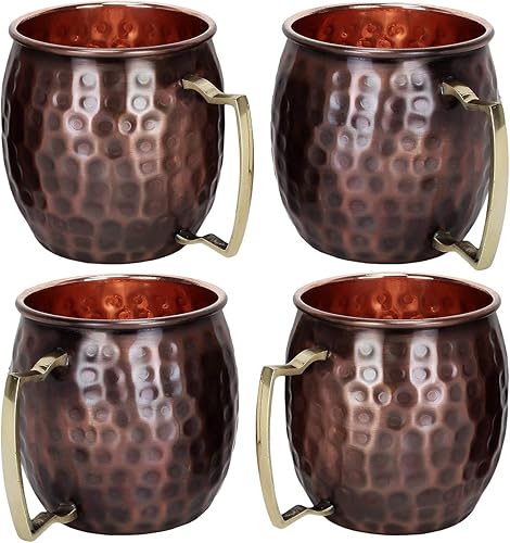 Zap Impex Lot de 4 tasses en cuivre martelé antiquité Moscow Mule - Nail Gallerys