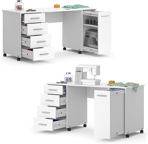 Vicco Bureau, Sonoma/Blanc, 100 x 50 cm - Nail Gallerys