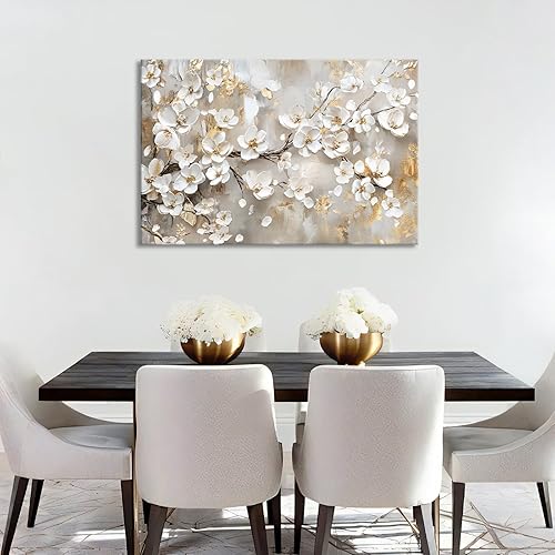 Abstrait Blanc Vert Or Cadre en bois Impression Sur Toile Minimaliste Tableau Affiche Decoration Murale Peinture Image sur toile Grand Tableau Decoration Murale Salon Chambre Maison 120x80cm - Nail Gallerys