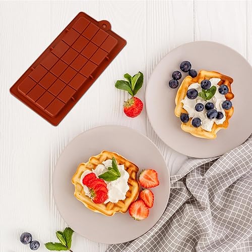 Moules À Chocolat En Silicone, Moule Rectangulaire En Silicone Non Adhésif, Moules À Barres De Chocolat Profonds En Silicone, Moule De Cuisson Réutilisables Pour Bonbons,gelées,glaçons, 18,9x9,7x0,9CM - Nail Gallerys