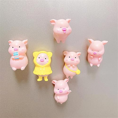 MONOJLY 6 pièces Dessin animé Cochon réfrigérateur Aimant Autocollants Mignon drôle Animaux réfrigérateur aimants Enfant Jouet pour Enfants bébé Cuisine décor - Nail Gallerys