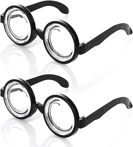 OUDQFCJ Lunettes nerd noires – Lunettes de corne amusantes sans correction – Accessoire de costume pour grand-mère, streber, professeur fou ou scientifique - Nail Gallerys