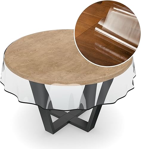 Anro Nappe transparente lavable en film transparent avec ourlet, PVC, Noir , Rund 140cm - Nail Gallerys