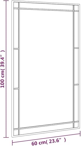 ZEYUAN Miroir Mural Noir 60x100 cm rectangulaire Fer,Mirroir Murales Chambre,Miroir Entree,Mirroir Murales Salon - Nail Gallerys