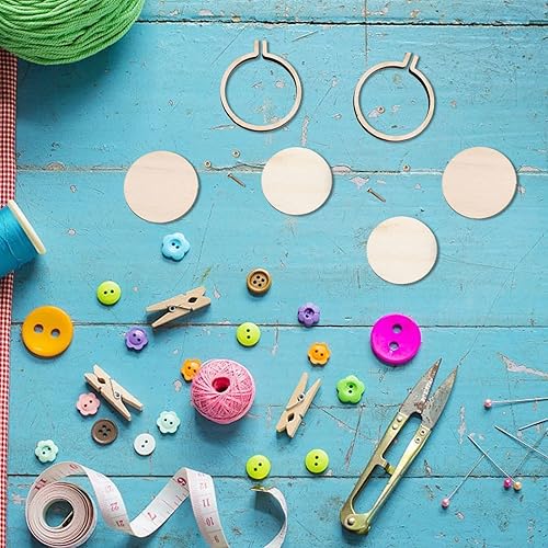 Lot de 24 mini cerceaux à broder en bois pour point de croix, cadre fixe, rond, ovale vertical, ovale horizontal, petit cadre de présentation rond pour loisirs créatifs - Nail Gallerys