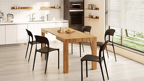 MOBILI FIVER, Chaise Amanda, Lot de 4, Noir, Polypropylène, Chaise pour Cuisine, Jardin, Salon - Nail Gallerys