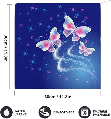 FZRTGOP Papillon Essuie-Mains Doux Absorbant Lot De 2 Serviette De Toilette pour Cuisine Salle De Bain 30cm - Nail Gallerys