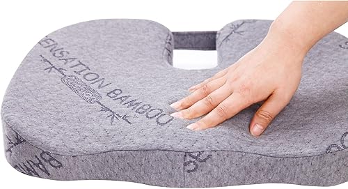Herzberg Oreiller mémoire de Forme Coussin de siège Sensation Bamboo-Ergonomique-Découpe en U et Posture Saine-Soutien Parfait pour la récupération HG8040 - Nail Gallerys
