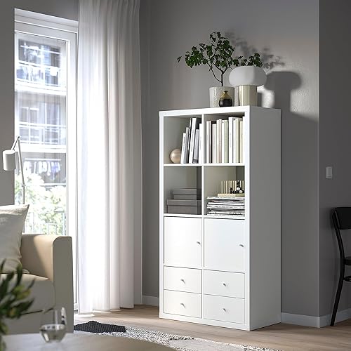 Generic Kallax Étagère avec 4 inserts Blanc 77 x 147 cm - Nail Gallerys