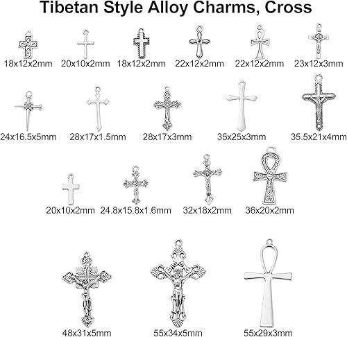 UR URLIFEHALL 20 pièces 20 Styles antiques croix en argent pendentif croix pendentif religieux pendentif fabrication de bijoux bricolage artisanat religieux - Nail Gallerys