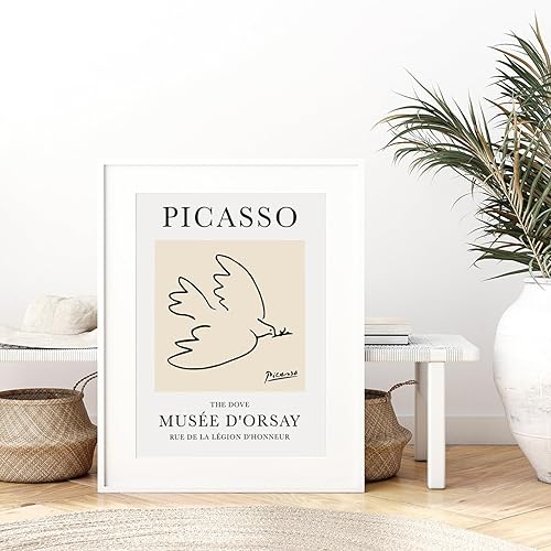 LVTFCO Pablo Picasso Art Mur Pablo Picasso Affiche Croquis La Colombe Peinture Toile Pablo Picasso Imprime Pour Home Wall Art Décor Image 30x40cm Pas de Cadre - Nail Gallerys