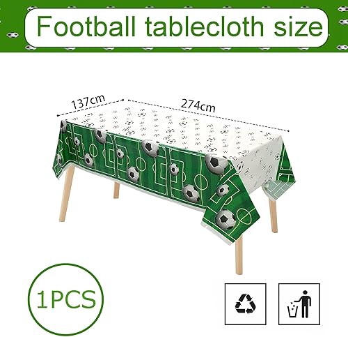 Nappe de table de football,137x274 cm,Motif football,Fournitures de décoration en plastique imprimé pour événement de football,Fournitures de décoration de fête d'anniversaire - Nail Gallerys